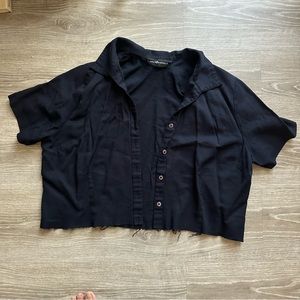 Navy short sleeve top